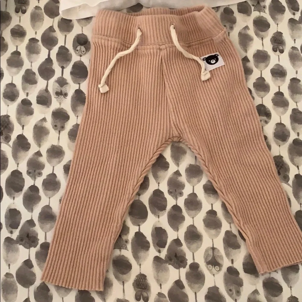 0-3 M Hux Baby Ribbed Leggings and Graphic Top